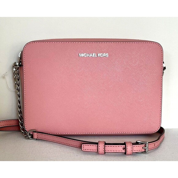 New Michael Kors Jet Set Item Large Zip Chain Crossbody Primrose - Picture 1 of 5